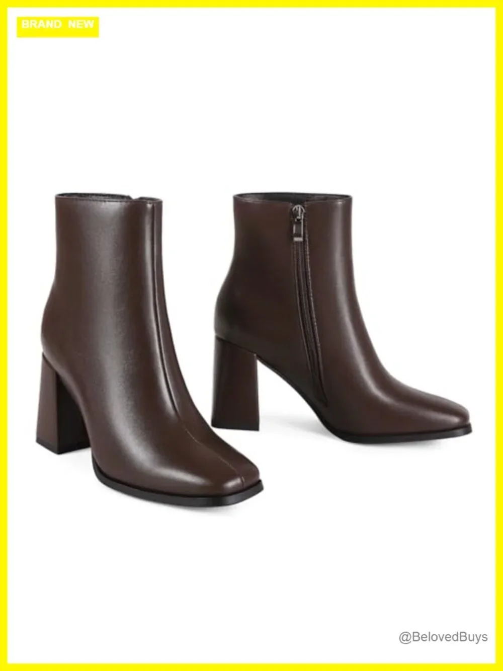 Square Toe Ankle Boots Chunky Block Heel Mid Heel Dressy Booties